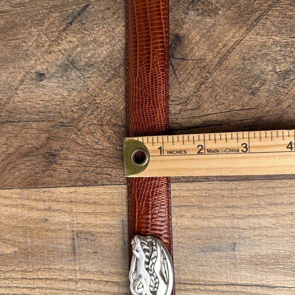 Vintage Florida Gators Leather Belt Men's Size 42 Brown Golf Silver Tone Buckle - Picture 8 of 9